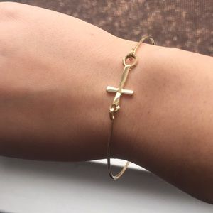 Gold cross bangle